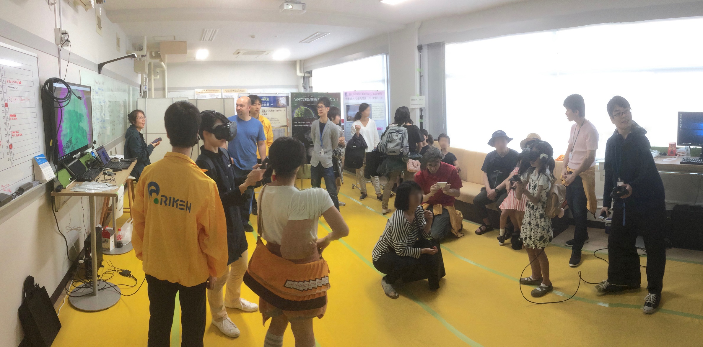 Panoramic photograph of the room at Open Day 2018.