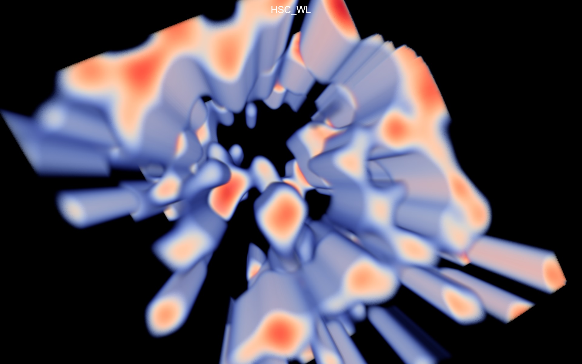 Dark matter distribution viewed within the Cube2 program.